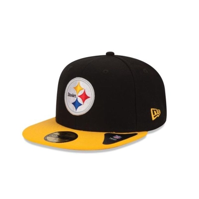 Black Pittsburgh Steelers Hat - New Era NFL 59FIFTY Fitted Caps USA8952674